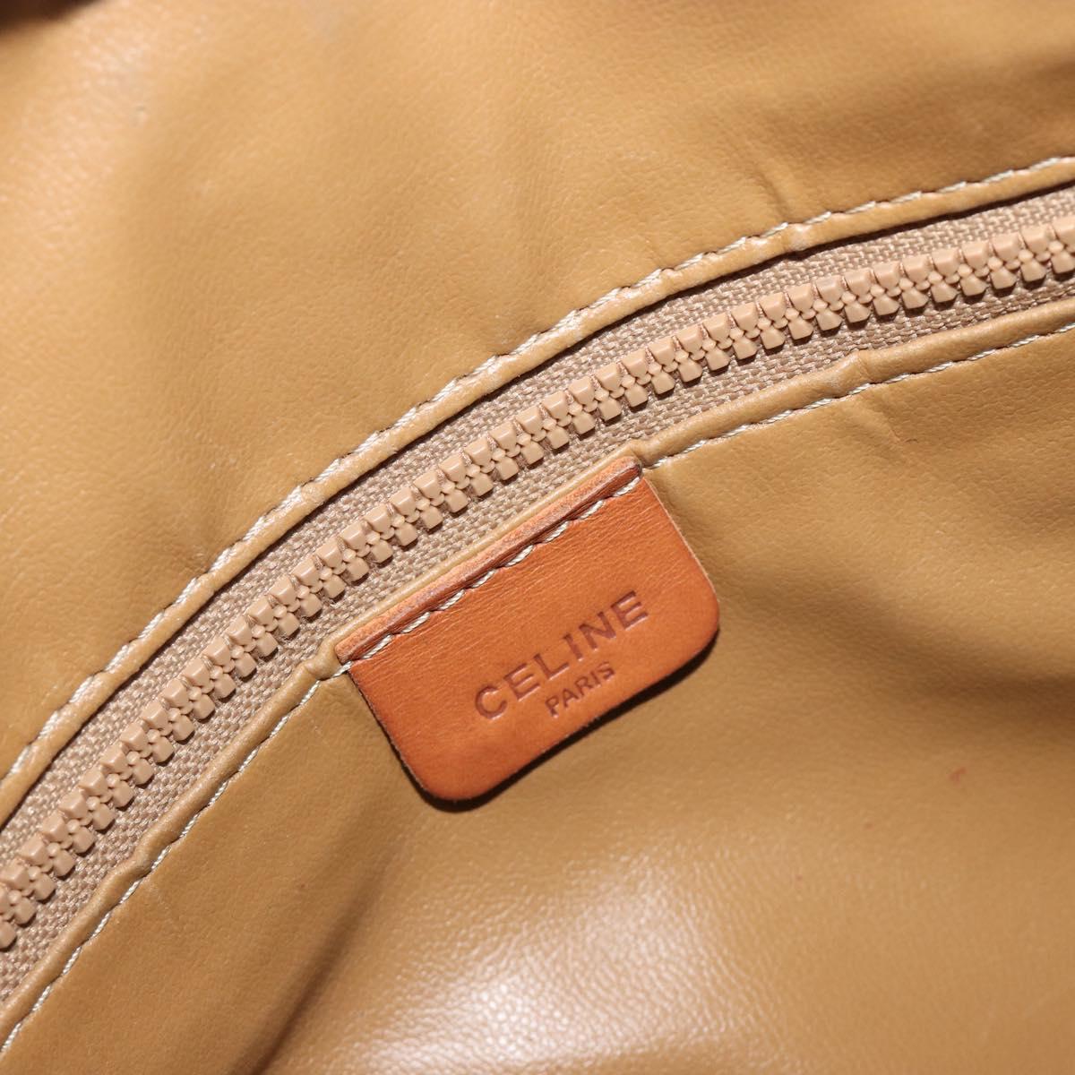 CELINE Macadam Tote Bag PVC Leather Brown Gold Tone Auth 191179