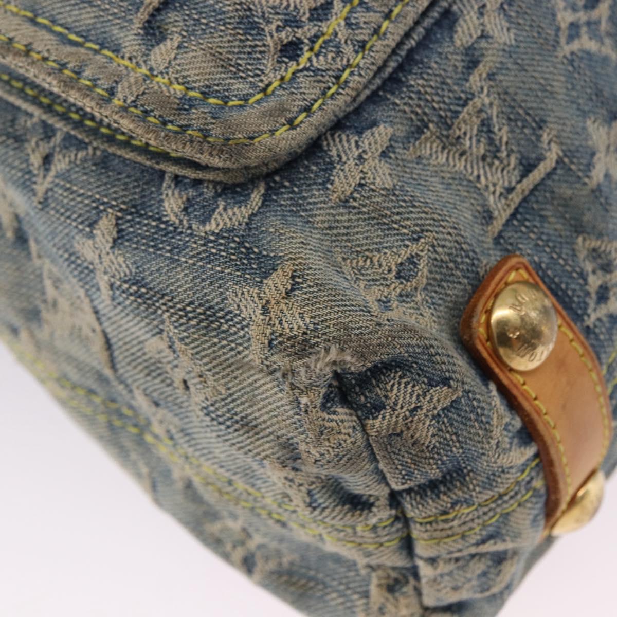 LOUIS VUITTON Monogram Denim Buggy GM Shoulder Bag Blue M95048 LV Auth 191180