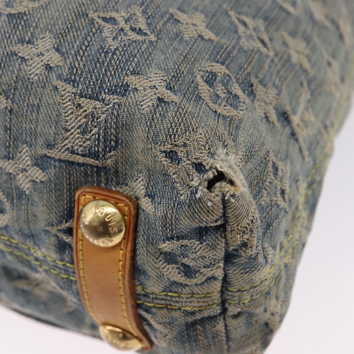 LOUIS VUITTON Monogram Denim Buggy GM Shoulder Bag Blue M95048 LV Auth 191180
