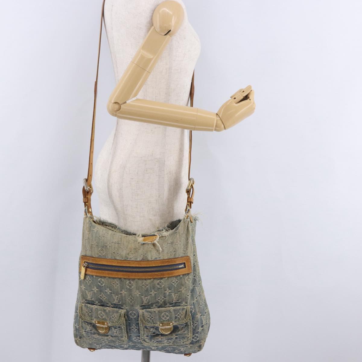 LOUIS VUITTON Monogram Denim Buggy GM Shoulder Bag Blue M95048 LV Auth 191180