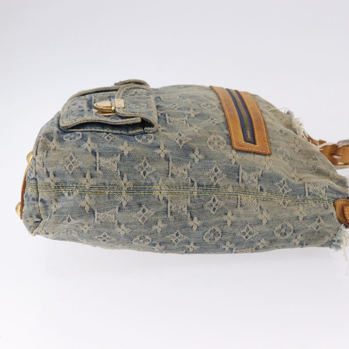 LOUIS VUITTON Monogram Denim Buggy GM Shoulder Bag Blue M95048 LV Auth 191180