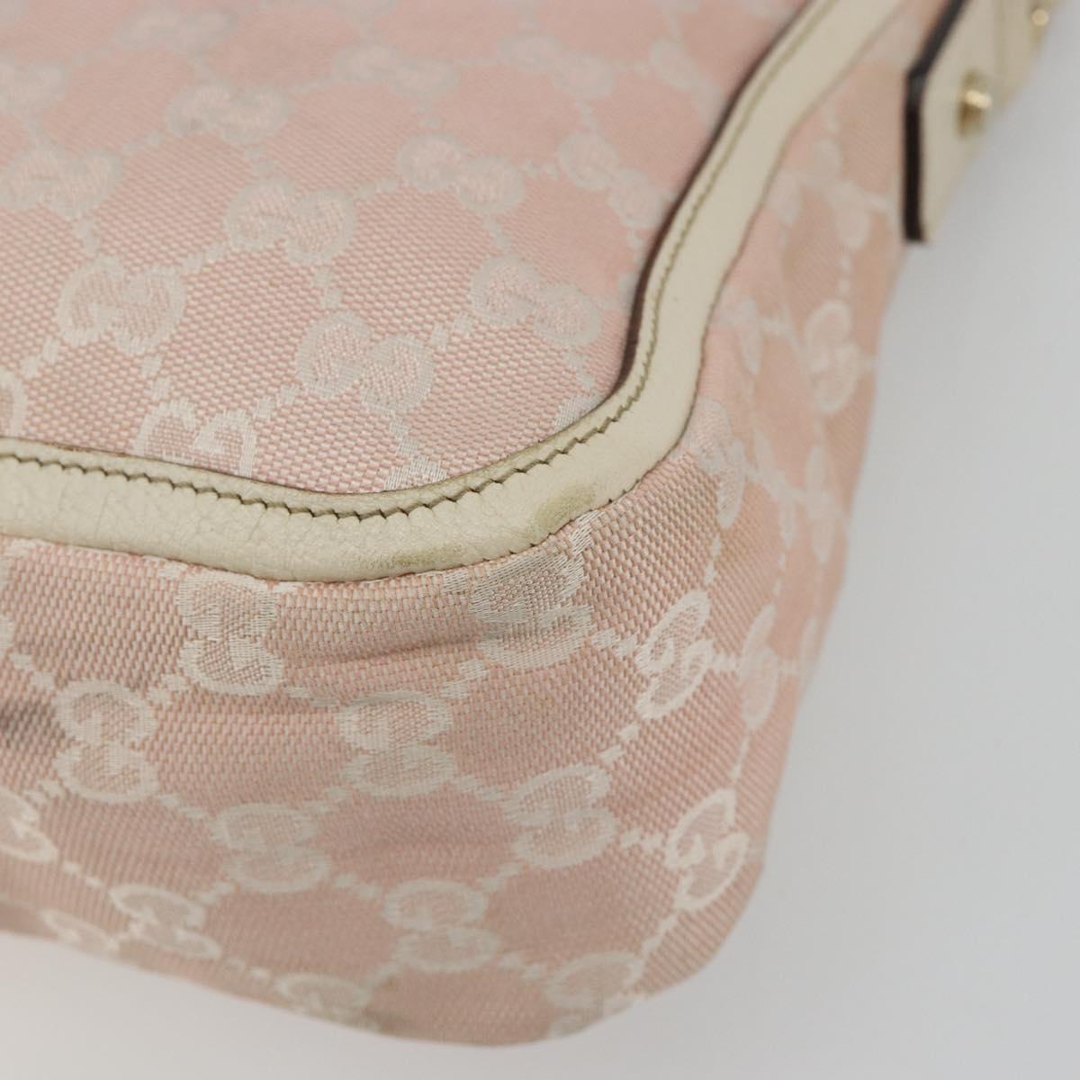 GUCCI GG Canvas Shoulder Bag Pink Gold 146244 Auth 191250A