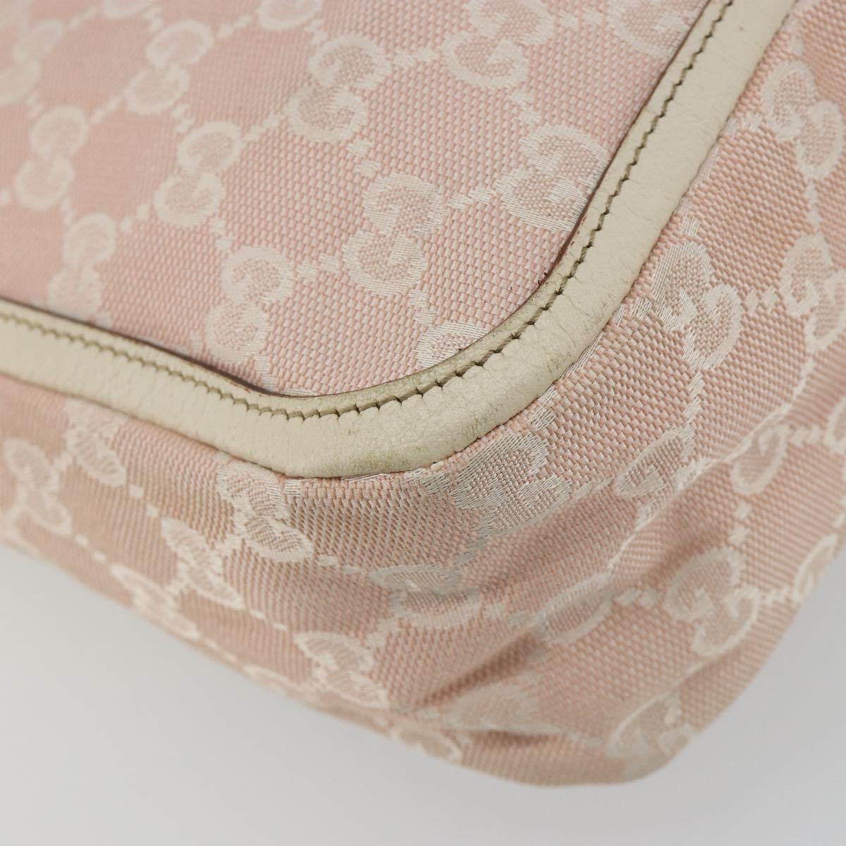 GUCCI GG Canvas Shoulder Bag Pink Gold 146244 Auth 191250A