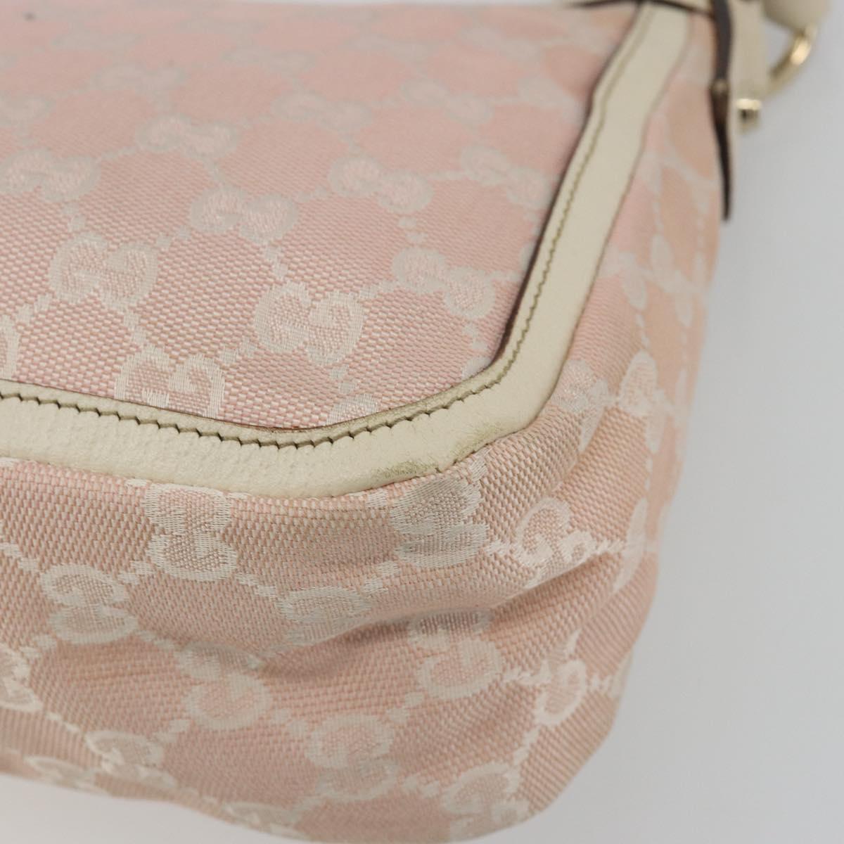 GUCCI GG Canvas Shoulder Bag Pink Gold 146244 Auth 191250A