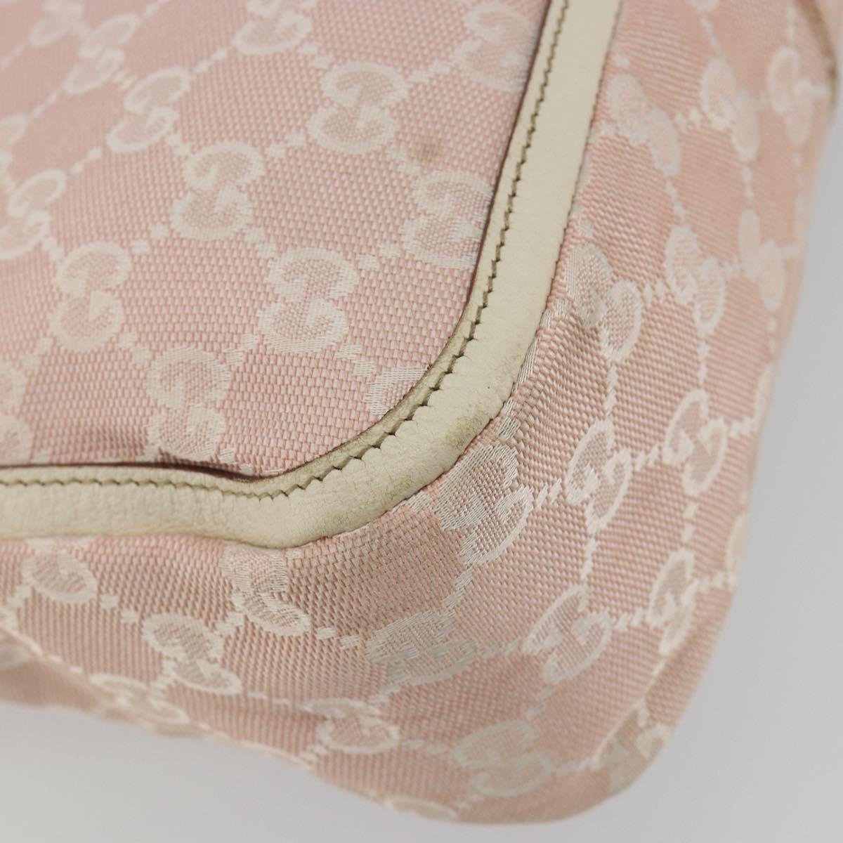 GUCCI GG Canvas Shoulder Bag Pink Gold 146244 Auth 191250A