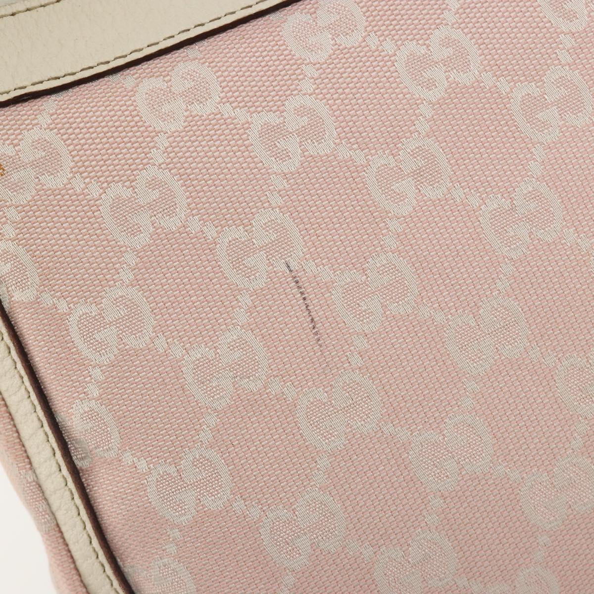 GUCCI GG Canvas Shoulder Bag Pink Gold 146244 Auth 191250A
