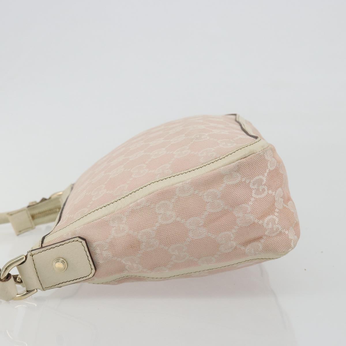 GUCCI GG Canvas Shoulder Bag Pink Gold 146244 Auth 191250A
