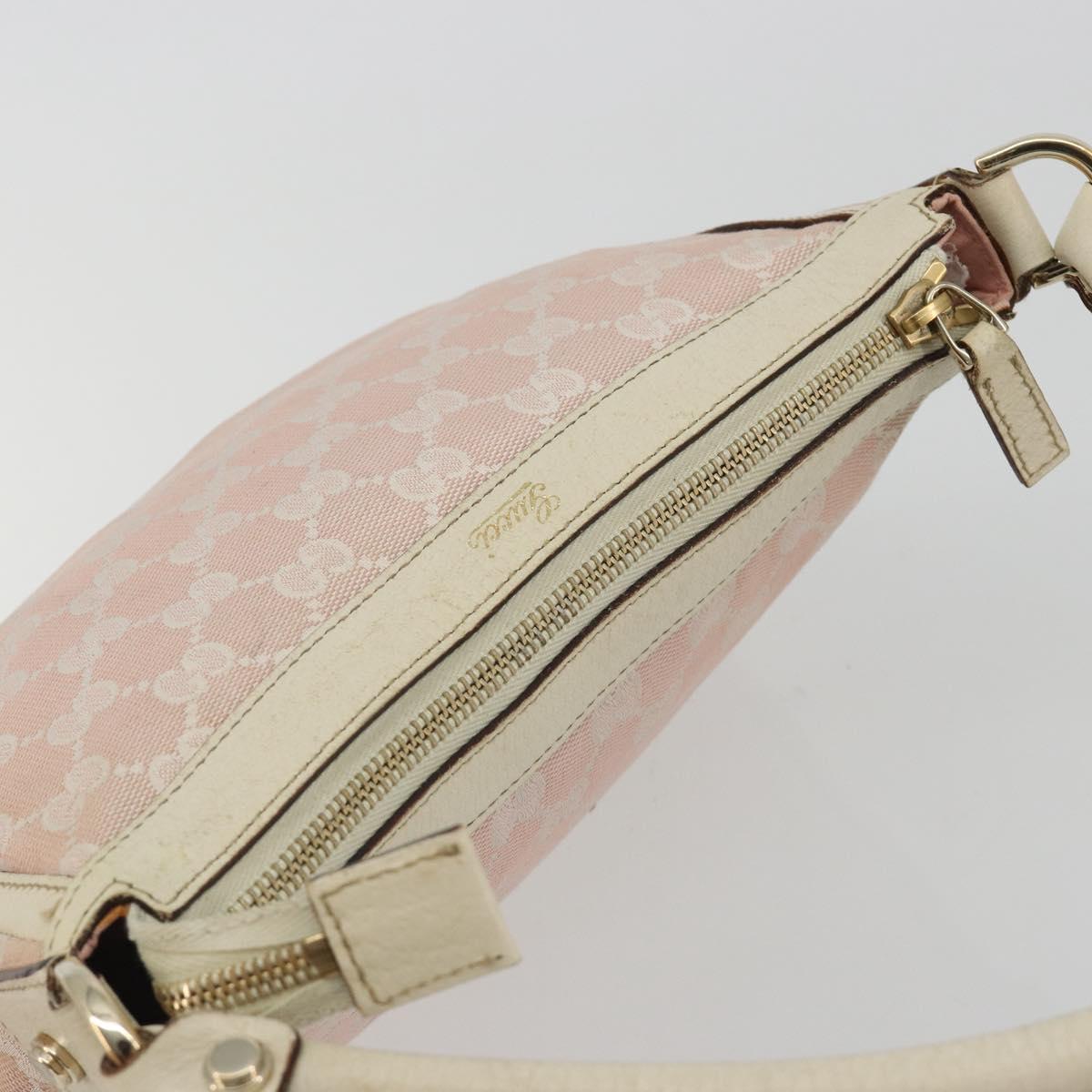 GUCCI GG Canvas Shoulder Bag Pink Gold 146244 Auth 191250A