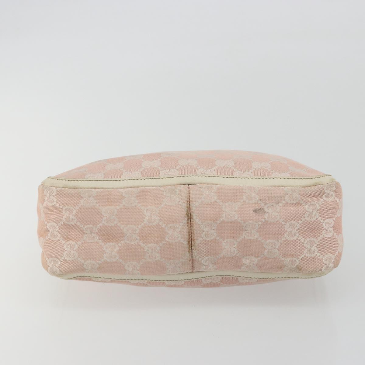 GUCCI GG Canvas Shoulder Bag Pink Gold 146244 Auth 191250A
