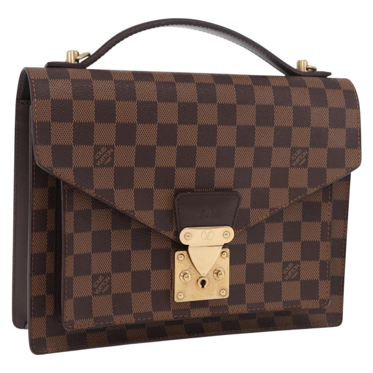 LOUIS VUITTON Damier Ebene Monceau 28 Hand Bag SPO 2way N48088 LV Auth 191252A