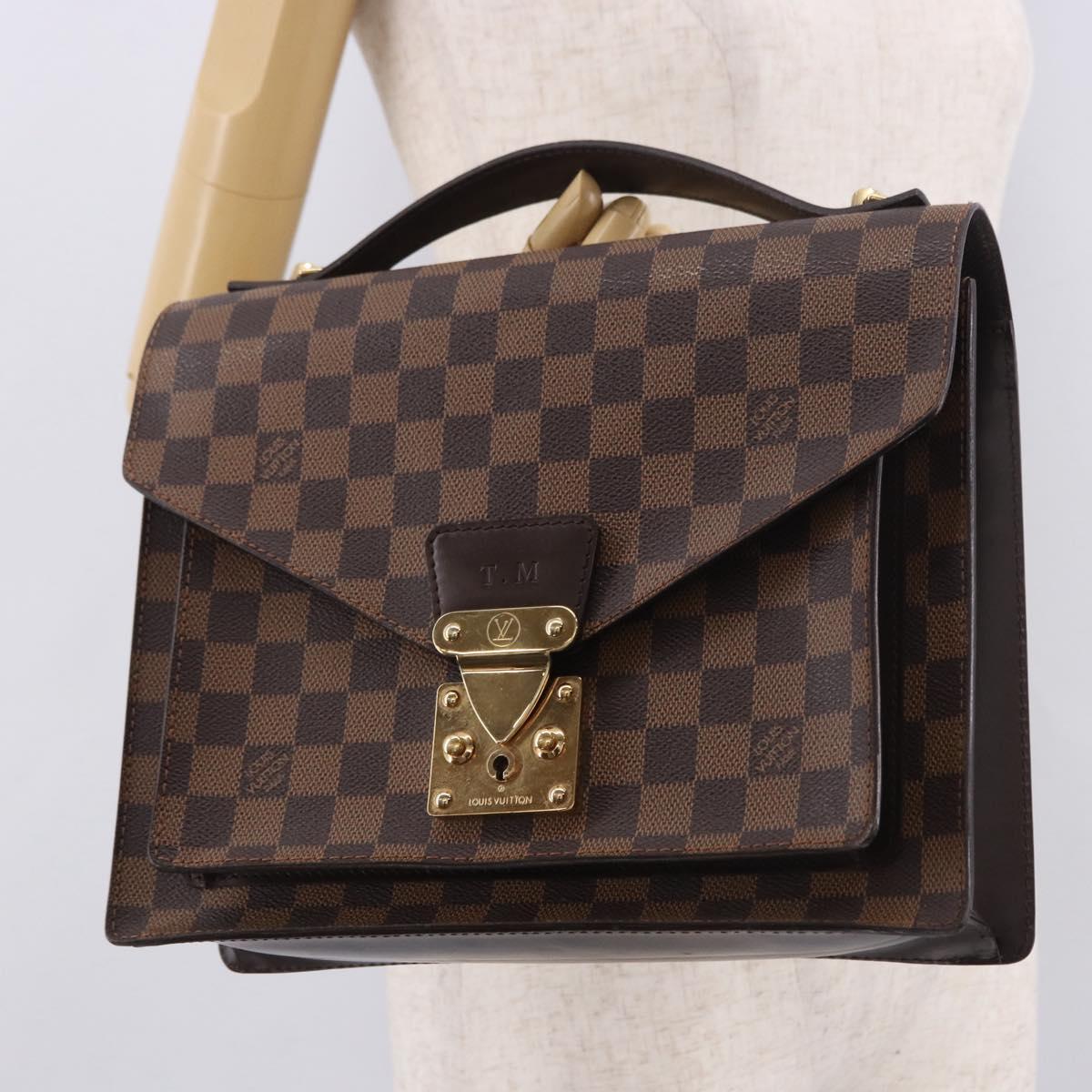LOUIS VUITTON Damier Ebene Monceau 28 Hand Bag SPO 2way N48088 LV Auth 191252A