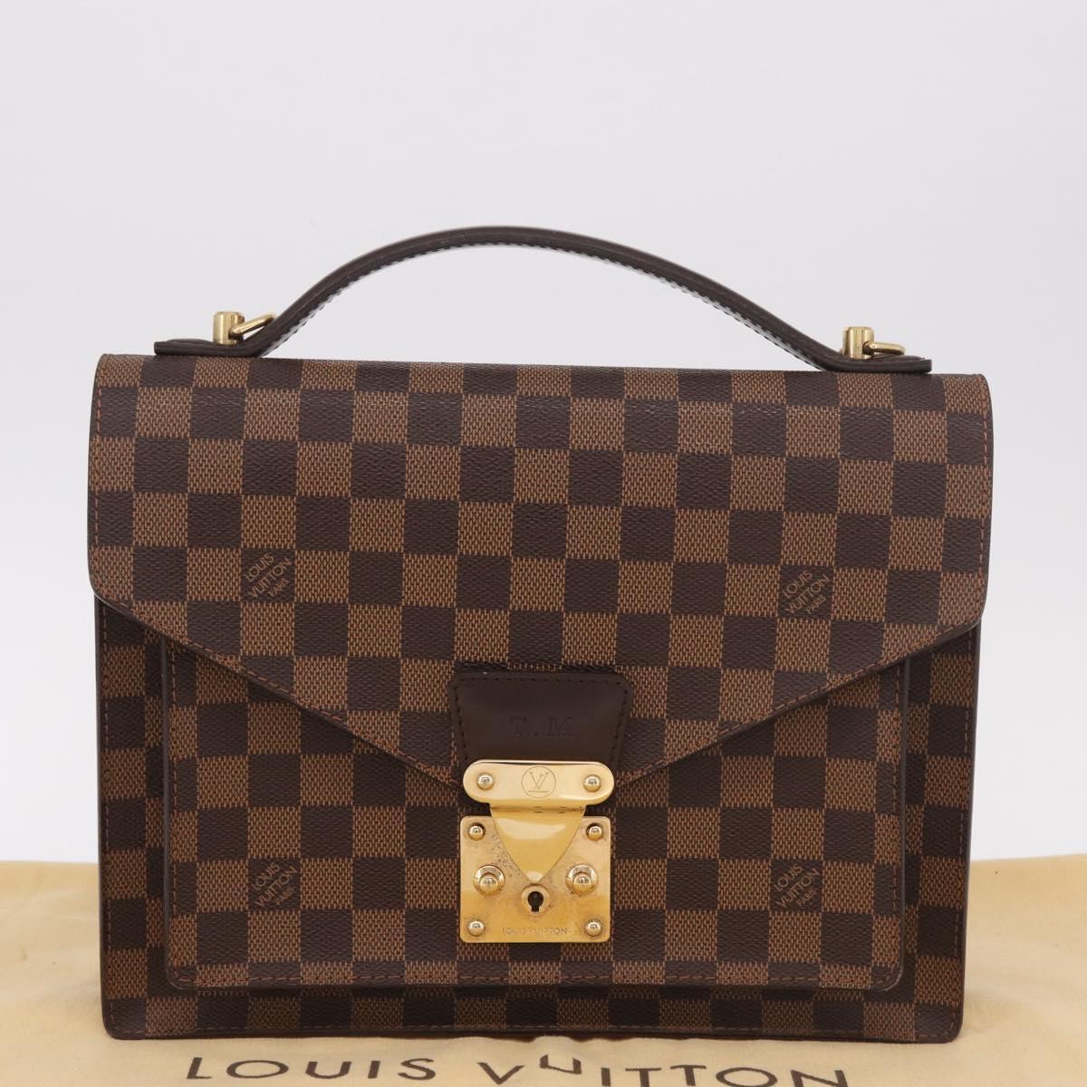 LOUIS VUITTON Damier Ebene Monceau 28 Hand Bag SPO 2way N48088 LV Auth 191252A