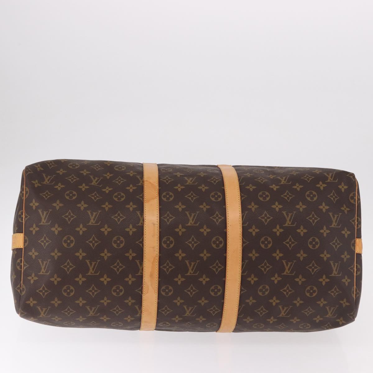 LOUIS VUITTON Monogram Keepall Bandouliere 55 Boston Bag M41414 LV Auth 191259A