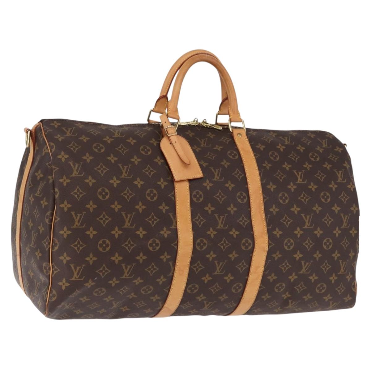 LOUIS VUITTON Monogram Keepall Bandouliere 55 Boston Bag M41414 LV Auth 191259A