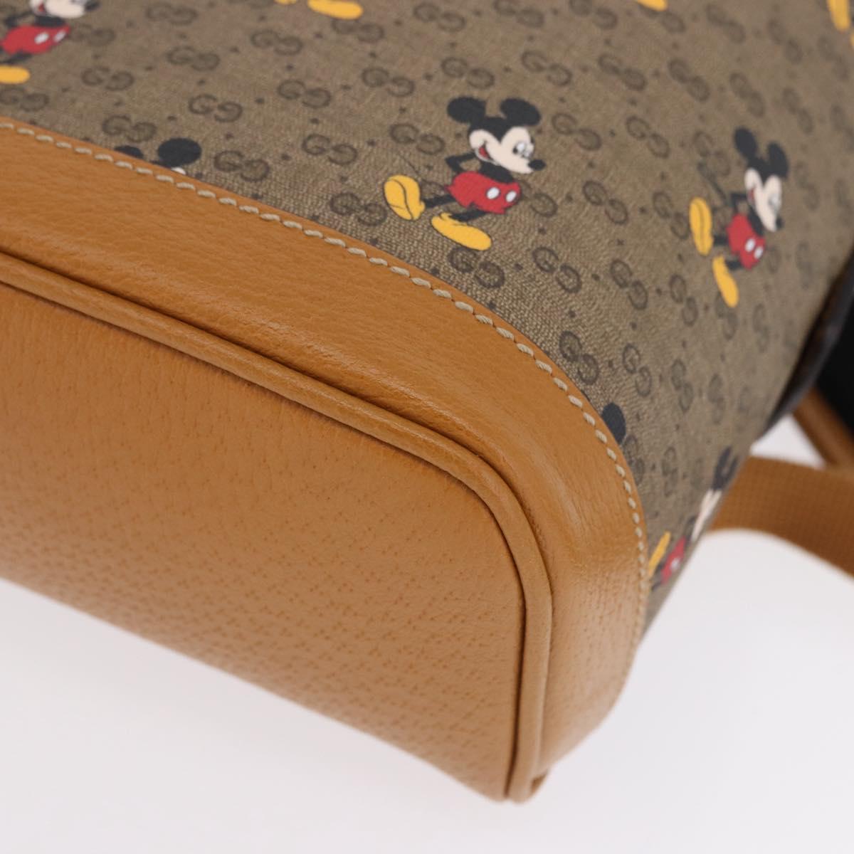 GUCCI Micro GG Supreme Disney Backpack PVC Beige Gold 552884 Auth 191262SAM