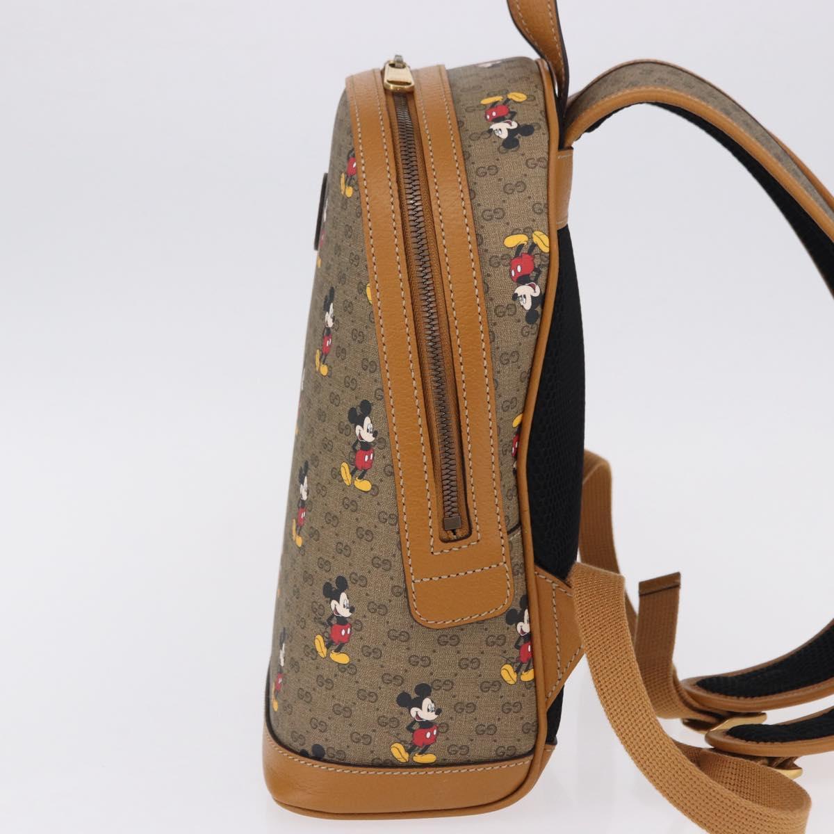 GUCCI Micro GG Supreme Disney Backpack PVC Beige Gold 552884 Auth 191262SAM