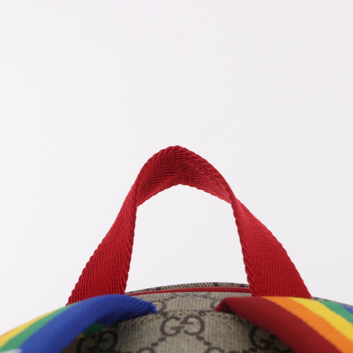 GUCCI GG Supreme Backpack PVC Beige Silver 501976 Auth 191263SM