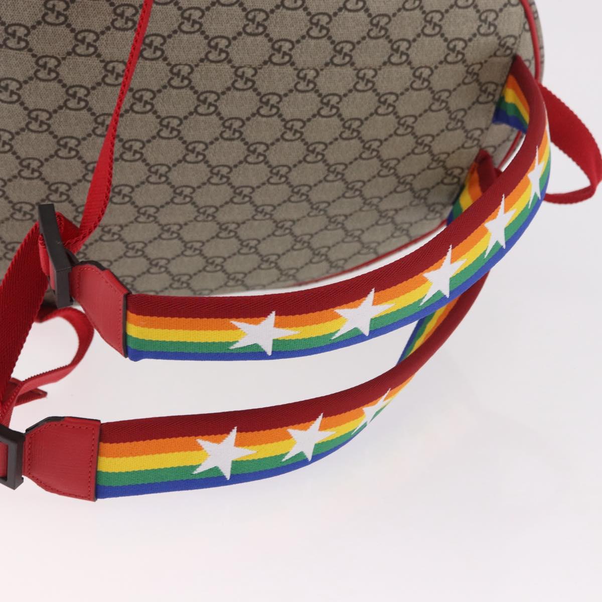 GUCCI GG Supreme Backpack PVC Beige Silver 501976 Auth 191263SM