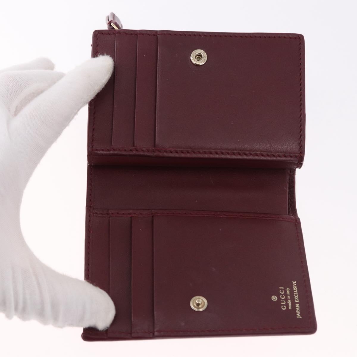 GUCCI Wallet Leather Higuchi Yuko Collaboration Bordeaux 847923 Auth 191265SM