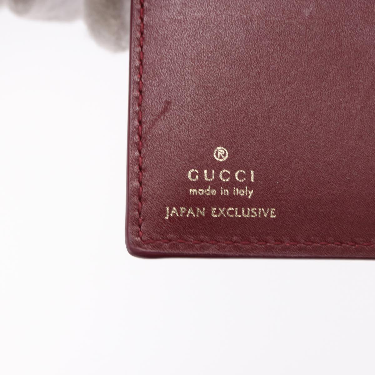 GUCCI Wallet Leather Higuchi Yuko Collaboration Bordeaux 847923 Auth 191265SM