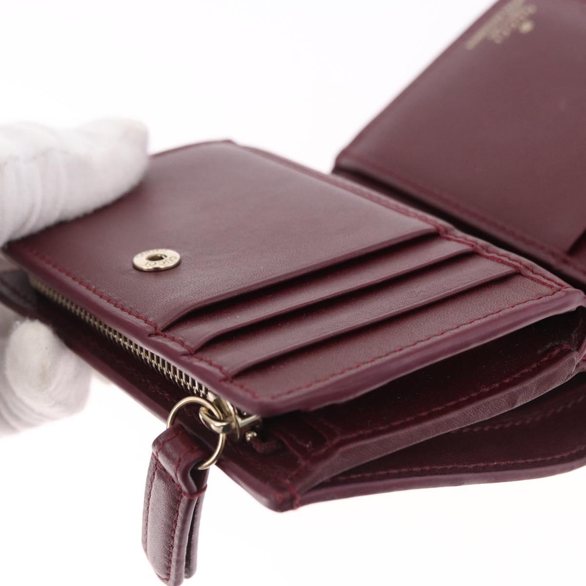 GUCCI Wallet Leather Higuchi Yuko Collaboration Bordeaux 847923 Auth 191265SM