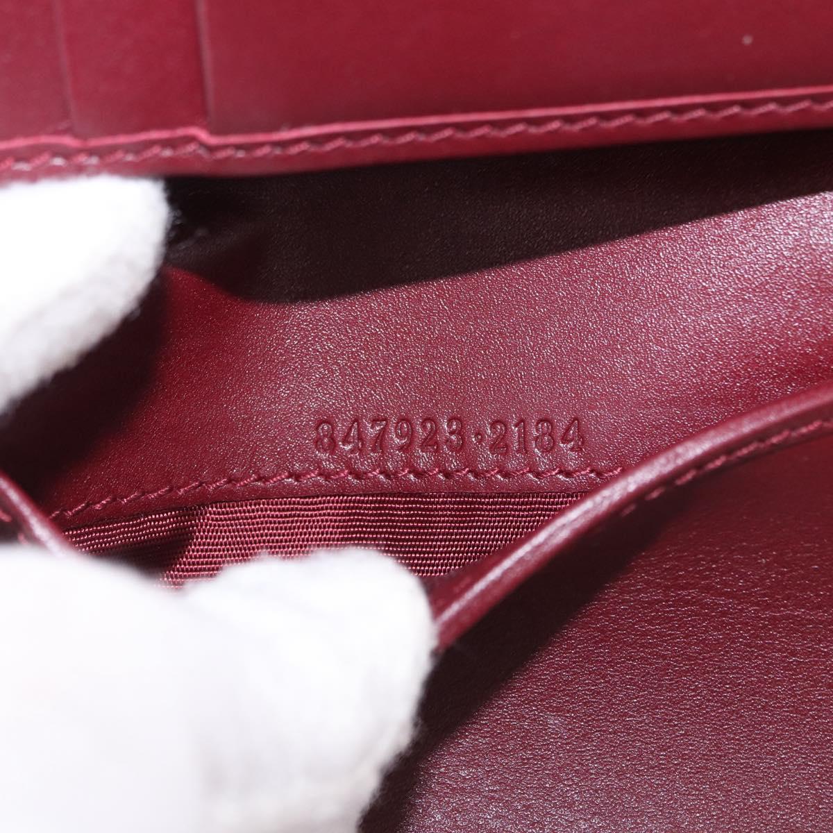 GUCCI Wallet Leather Higuchi Yuko Collaboration Bordeaux 847923 Auth 191265SM