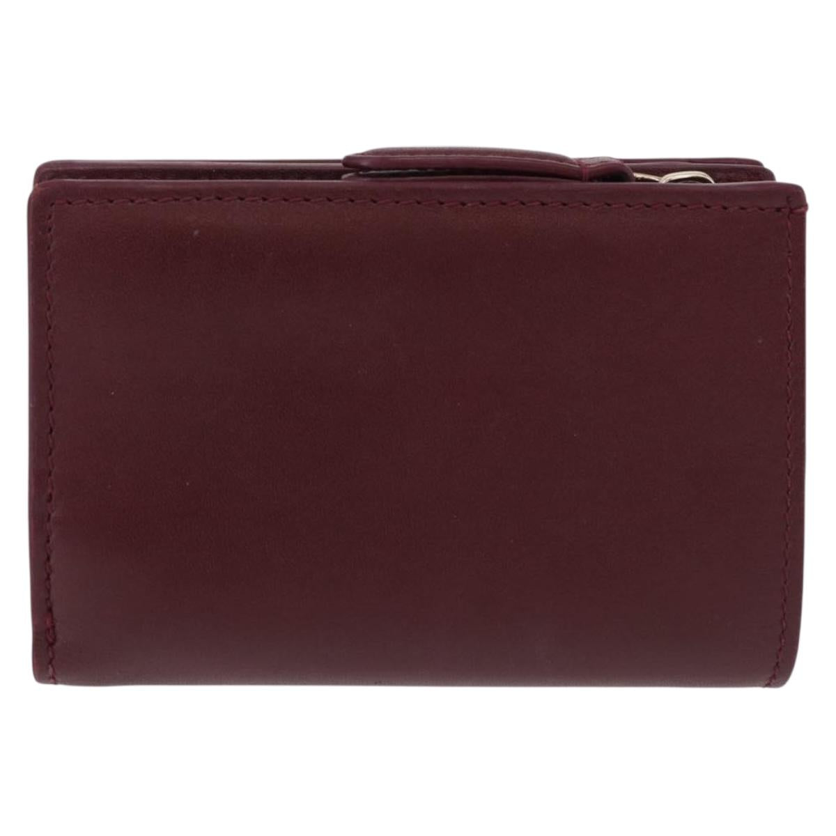 GUCCI Wallet Leather Higuchi Yuko Collaboration Bordeaux 847923 Auth 191265SM