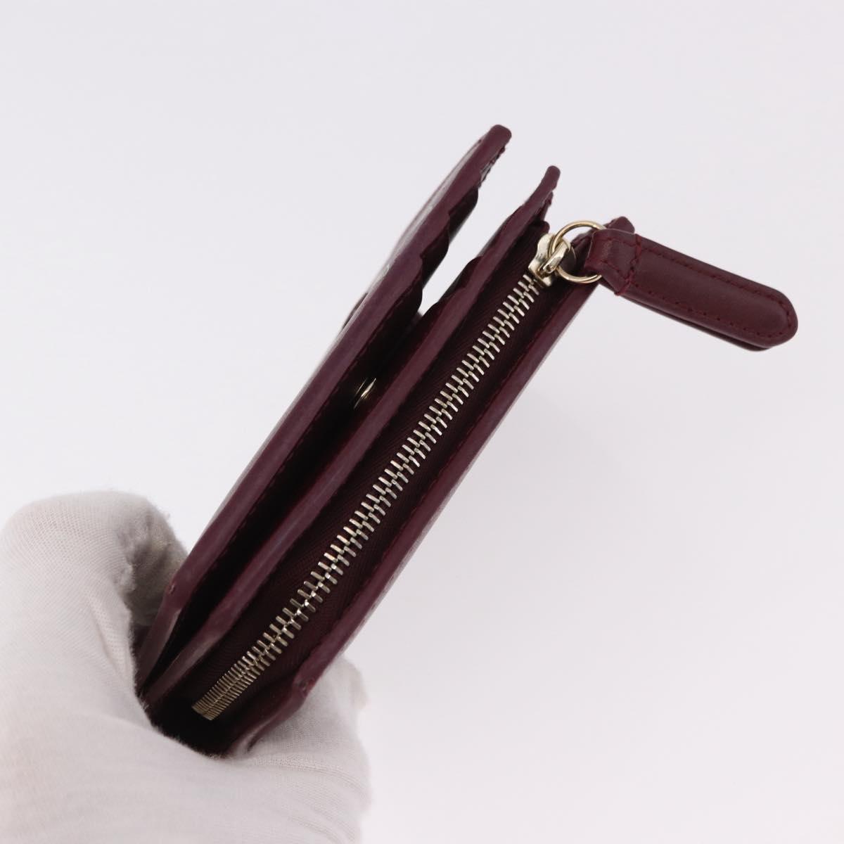 GUCCI Wallet Leather Higuchi Yuko Collaboration Bordeaux 847923 Auth 191265SM