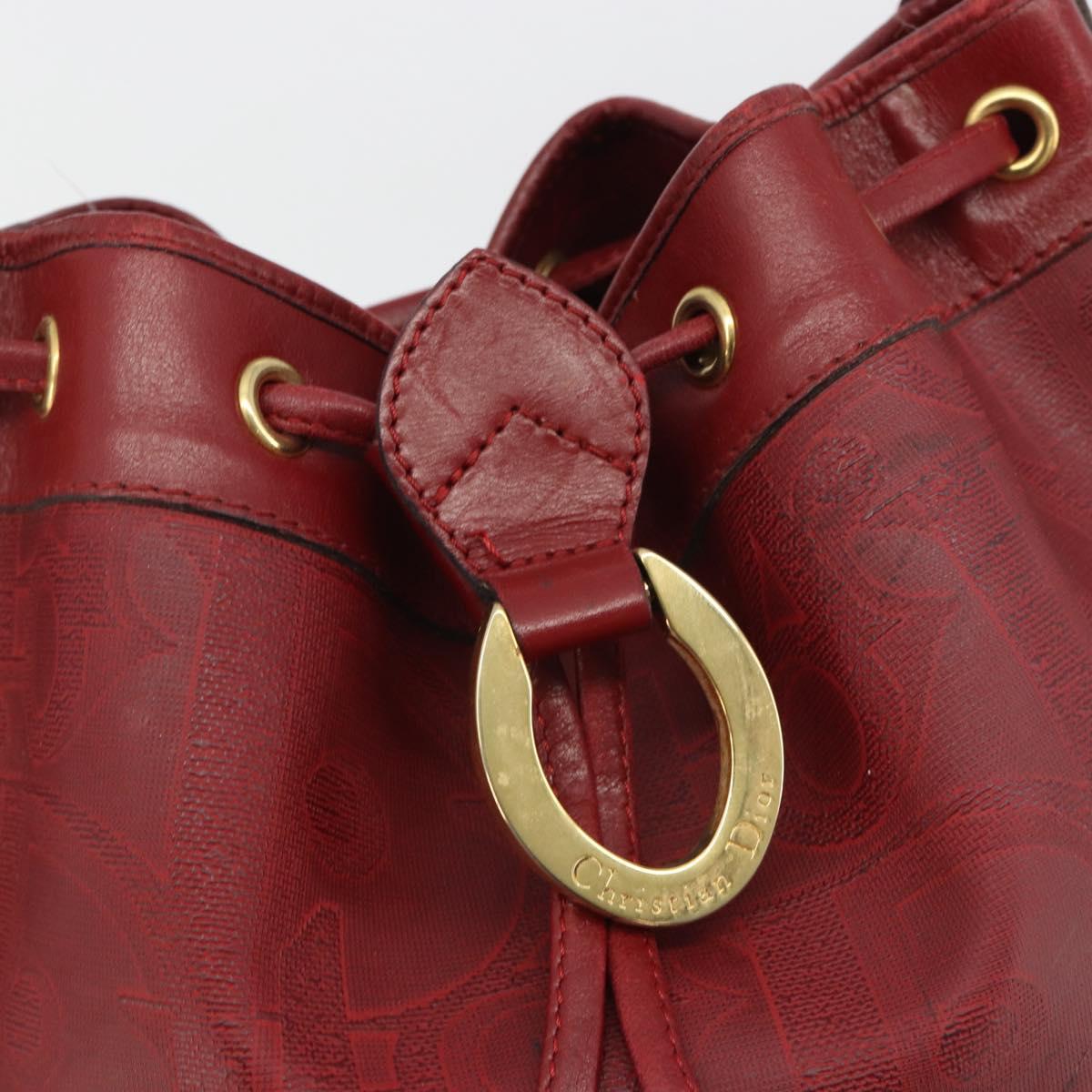 Christian Dior Trotter Canvas Shoulder Bag PVC Red Gold Auth 191271
