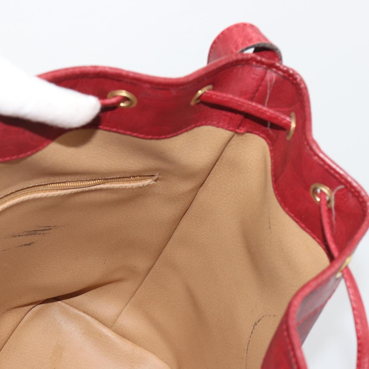 Christian Dior Trotter Canvas Shoulder Bag PVC Red Gold Auth 191271