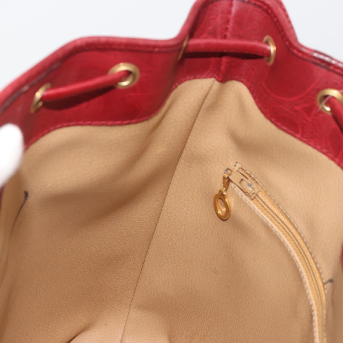 Christian Dior Trotter Canvas Shoulder Bag PVC Red Gold Auth 191271