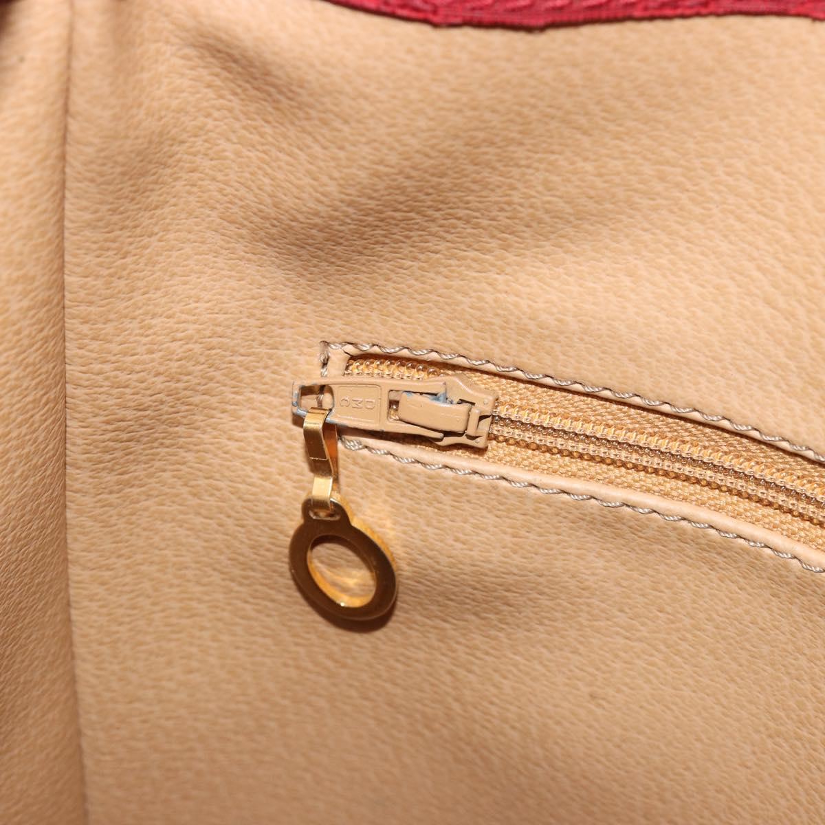 Christian Dior Trotter Canvas Shoulder Bag PVC Red Gold Auth 191271