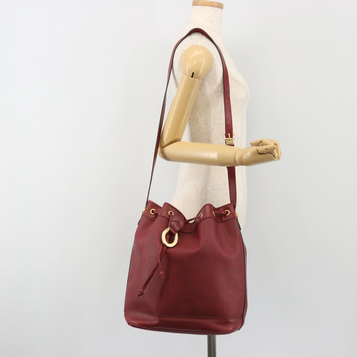 Christian Dior Trotter Canvas Shoulder Bag PVC Red Gold Auth 191271