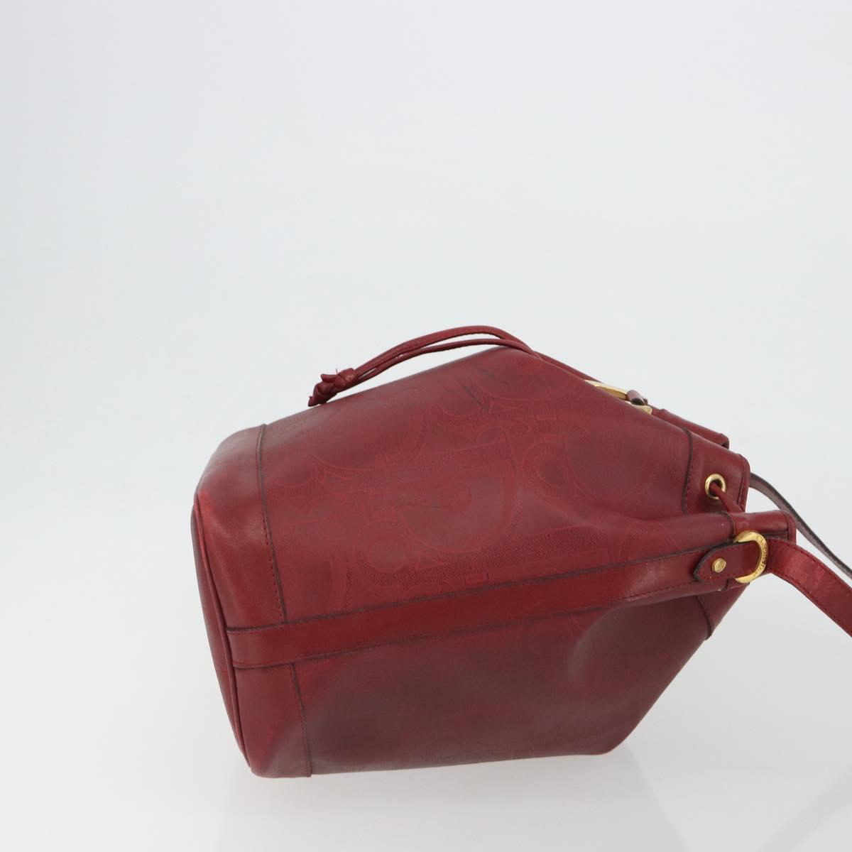 Christian Dior Trotter Canvas Shoulder Bag PVC Red Gold Auth 191271