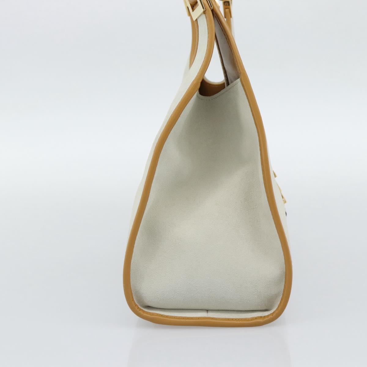 GUCCI Hand Bag Suede Gray Gold 002 1067 Auth 191272V