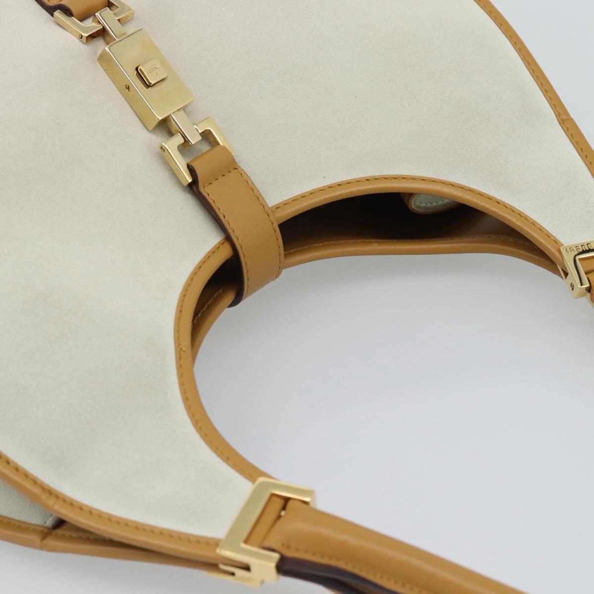 GUCCI Hand Bag Suede Gray Gold 002 1067 Auth 191272V
