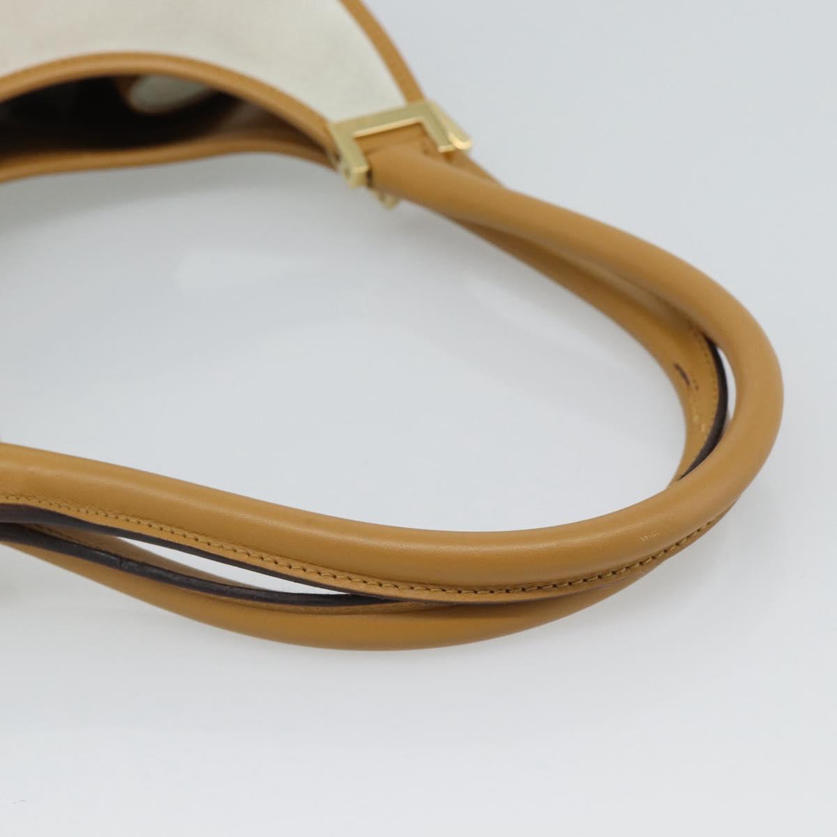 GUCCI Hand Bag Suede Gray Gold 002 1067 Auth 191272V
