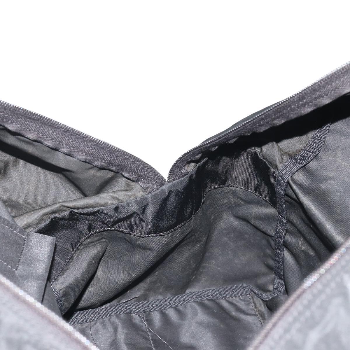 PRADA Boston Bag Nylon Black Silver Auth 191276A