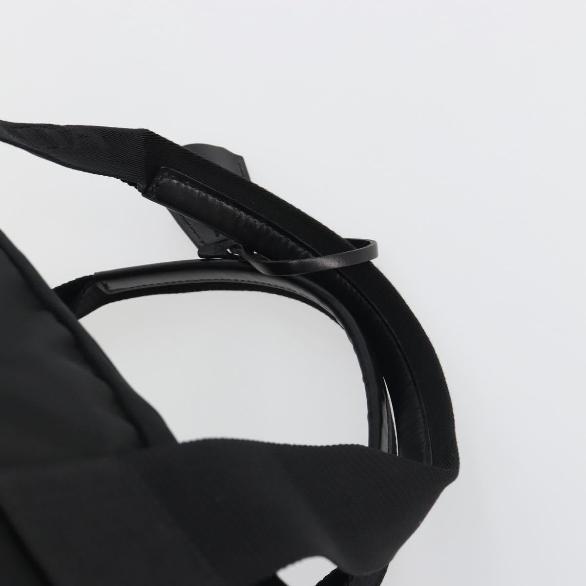 PRADA Boston Bag Nylon Black Silver Auth 191276A