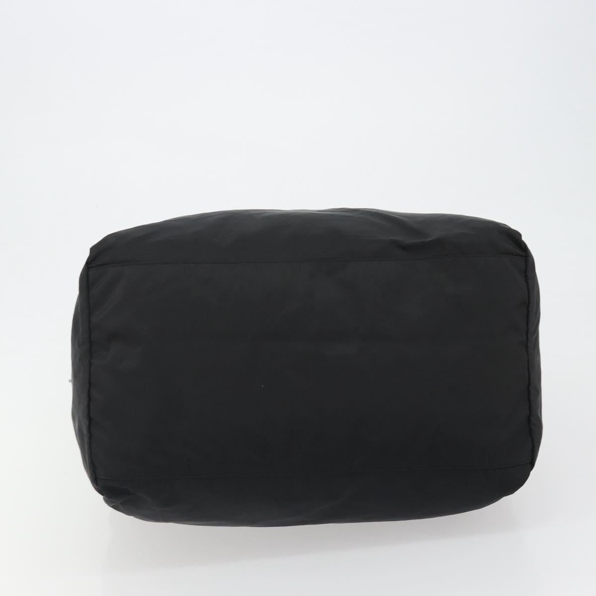 PRADA Boston Bag Nylon Black Silver Auth 191276A