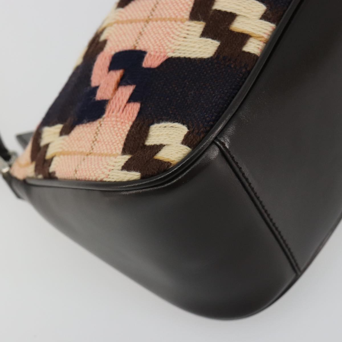 PRADA Shoulder Bag Knitted Fabrics Pink Silver Auth 191277V