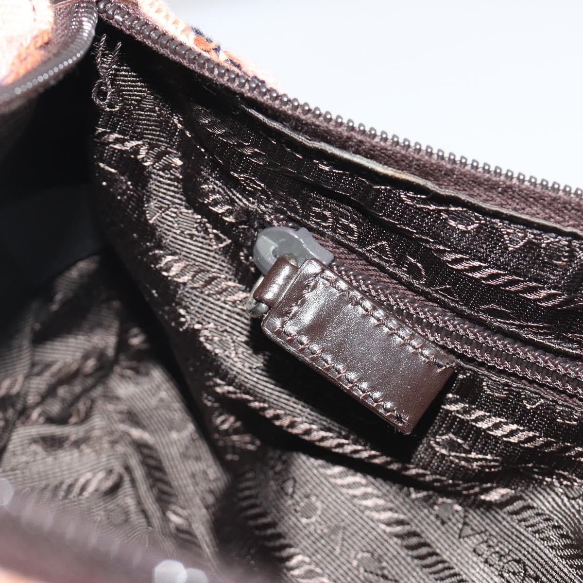 PRADA Shoulder Bag Knitted Fabrics Pink Silver Auth 191277V