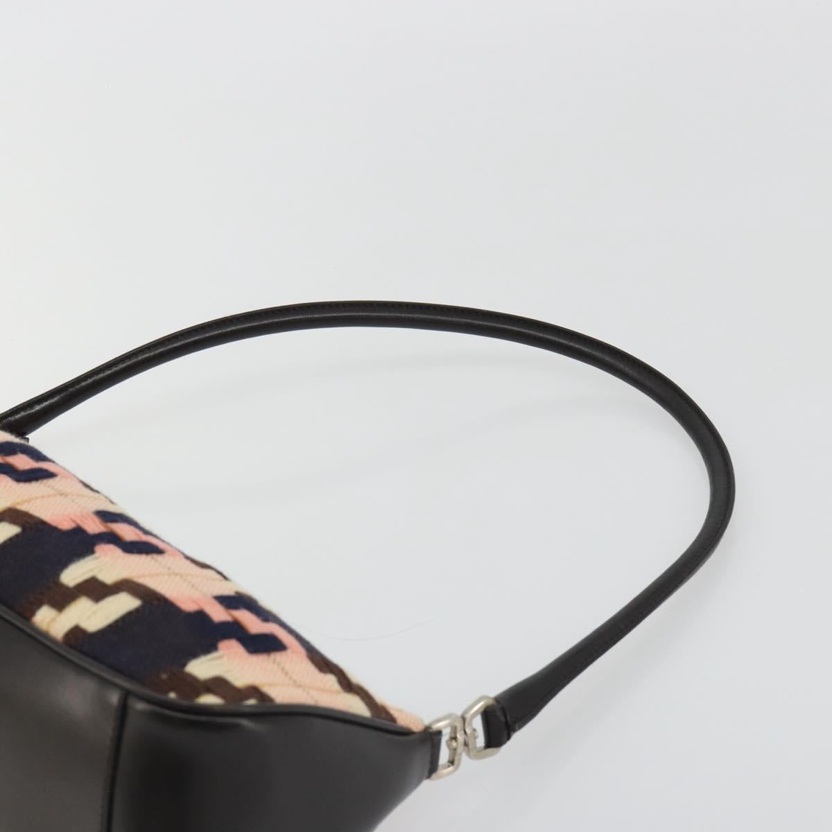 PRADA Shoulder Bag Knitted Fabrics Pink Silver Auth 191277V