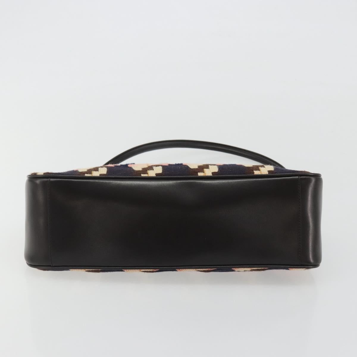 PRADA Shoulder Bag Knitted Fabrics Pink Silver Auth 191277V