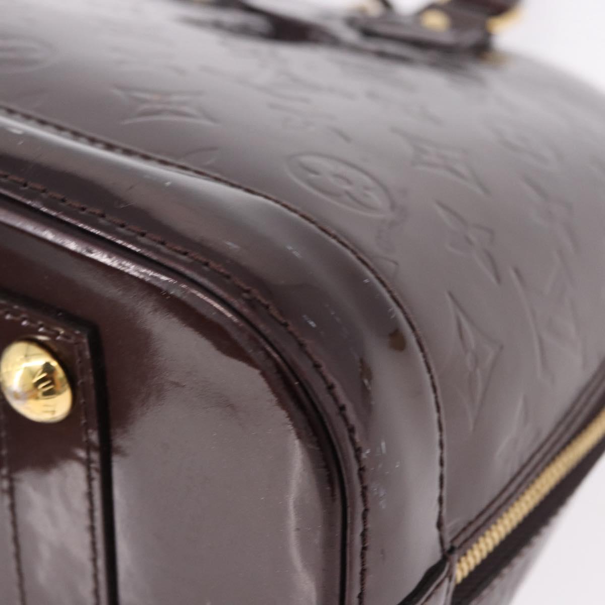 LOUIS VUITTON Monogram Vernis Alma GM Hand Bag Amarante M93595 LV Auth 191281