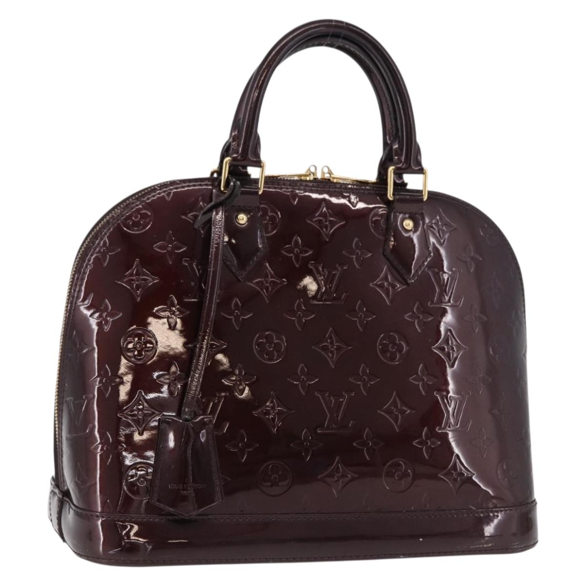 LOUIS VUITTON Monogram Vernis Alma GM Hand Bag Amarante M93595 LV Auth 191281