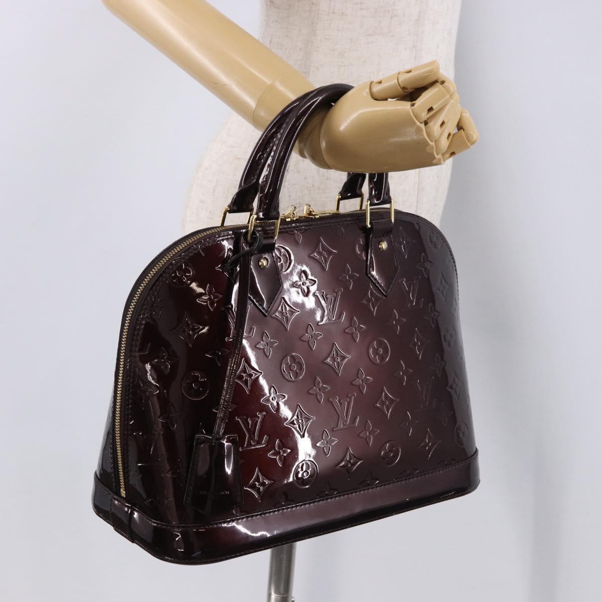 LOUIS VUITTON Monogram Vernis Alma GM Hand Bag Amarante M93595 LV Auth 191281