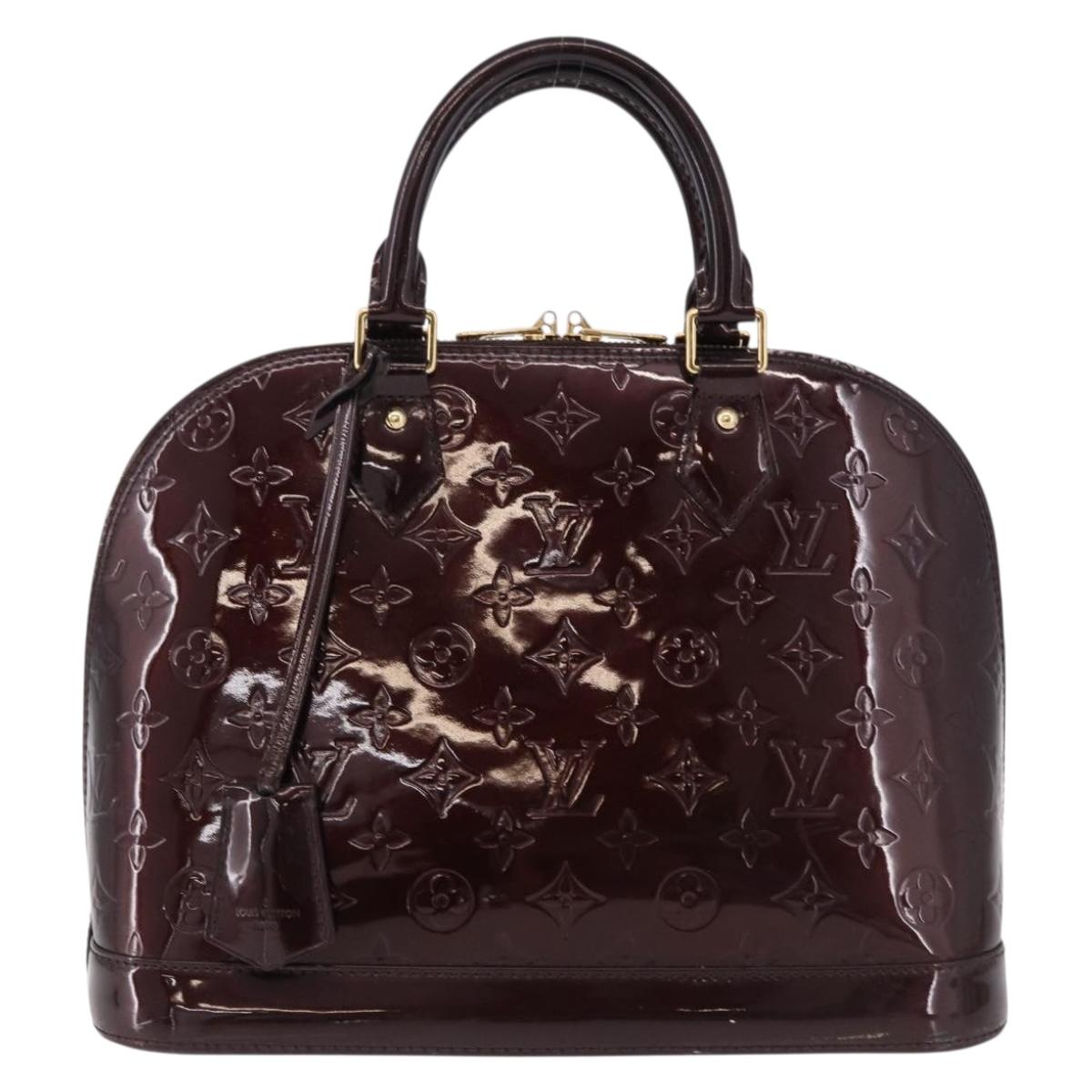 LOUIS VUITTON Monogram Vernis Alma GM Hand Bag Amarante M93595 LV Auth 191281