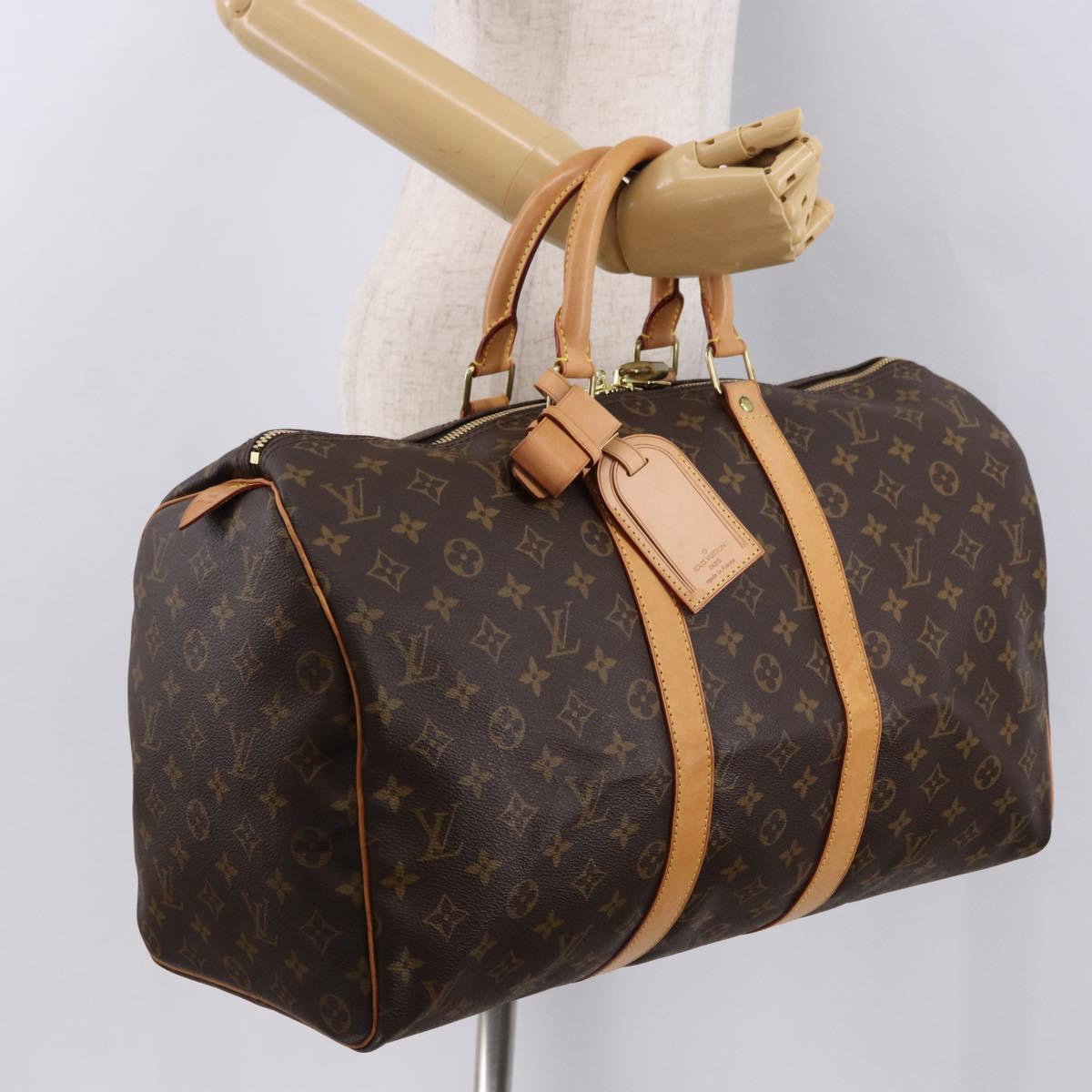 LOUIS VUITTON Monogram Keepall 45 Boston Bag M41428 LV Auth 191288V