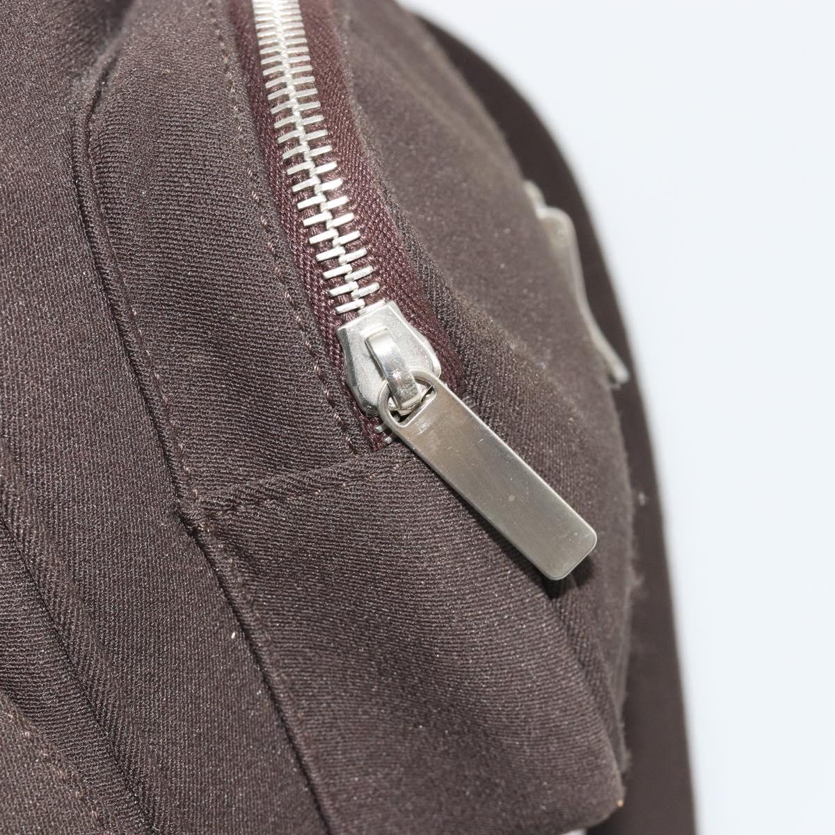 Miu Miu Shoulder Bag Cotton Jersey Brown Silver Auth 191297A